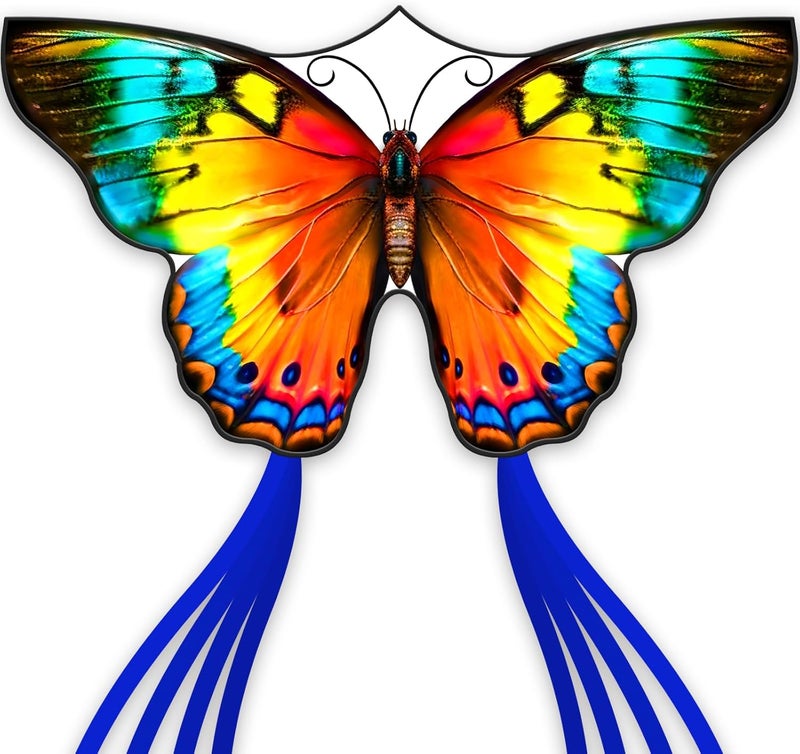 SGftre Butterfly Kites for Kids and Adults,Extremely Easy to Fly for Beginners,Single Line String with Tail for Beach Flying Kites for Outdoor Trip Park Family Game(Flower Splendour Butterfly) - Image 1
